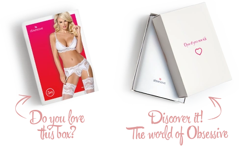 Кружевной комплект белья Obsessive 810-SEG-1 L/XL White, бюстгальтер, стринги, пояс для чулок фото 8