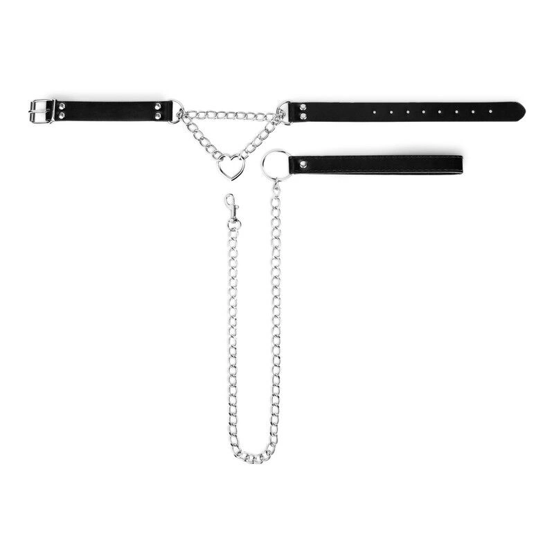 Ошейник с поводком Bedroom Fantasies: Collar with Chain - Silver фото 4