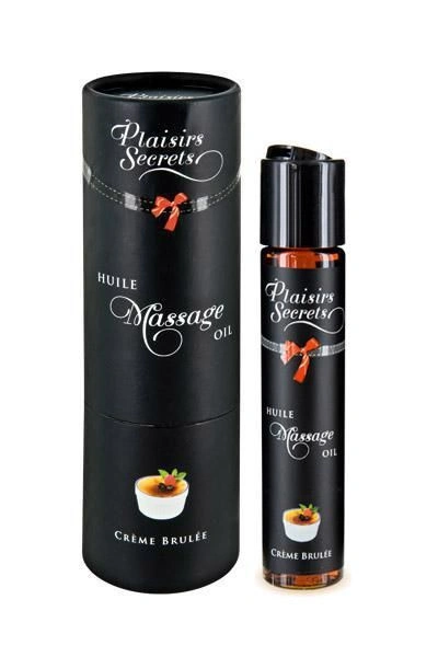Массажное масло Plaisirs Secrets Creme Brulee (59 мл) с афродизиаками съедобное, подарочная упаковка фото 1