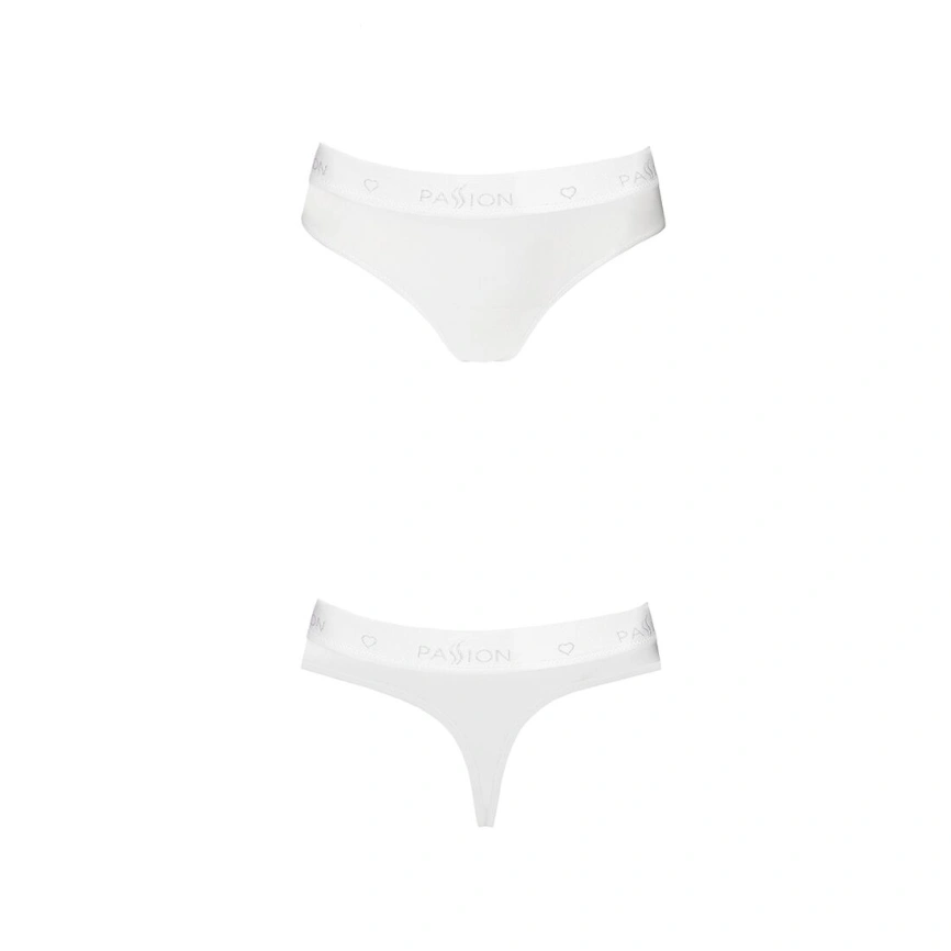 Трусики-бразилиана из хлопка Passion PS005 PANTIES L, white фото 12