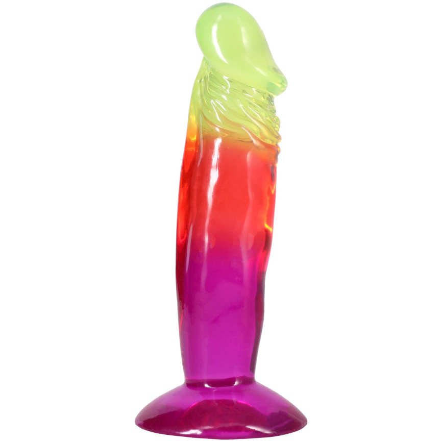 Дилдо Doc Johnson Crystal Jellies - 6.5 Inch Classic Dong - Rainbow фото 2