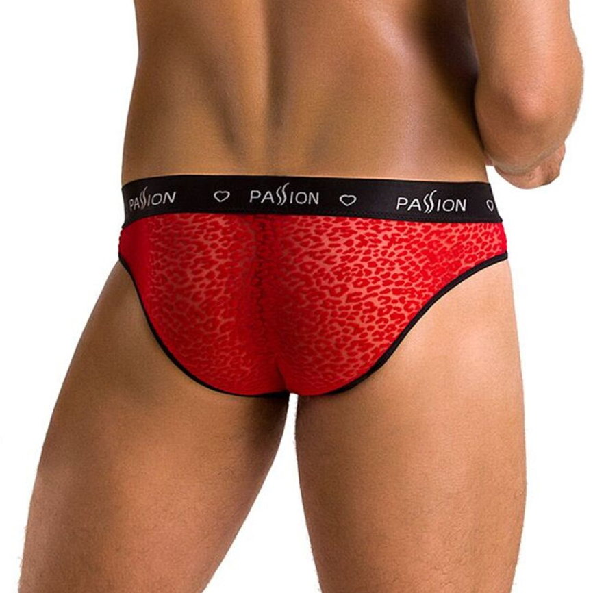 Чоловічі напівпрозорі труси Passion 031 SLIP MIKE S/M Red, під леопард фото 8