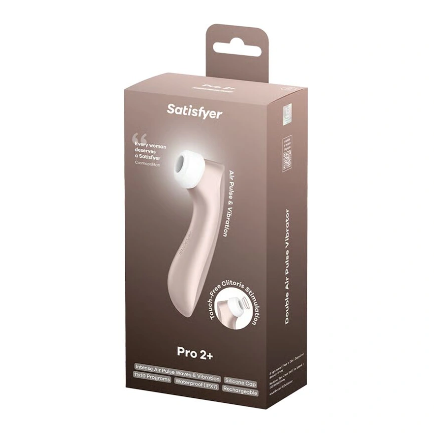 Вакуумный клиторальный стимулятор Satisfyer Pro 2+ Vibration с вибрацией фото 9