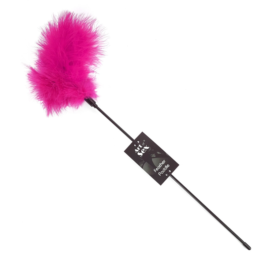 Лоскітка з пером індика Art of Sex – Feather Paddle, темно-рожева фото 1