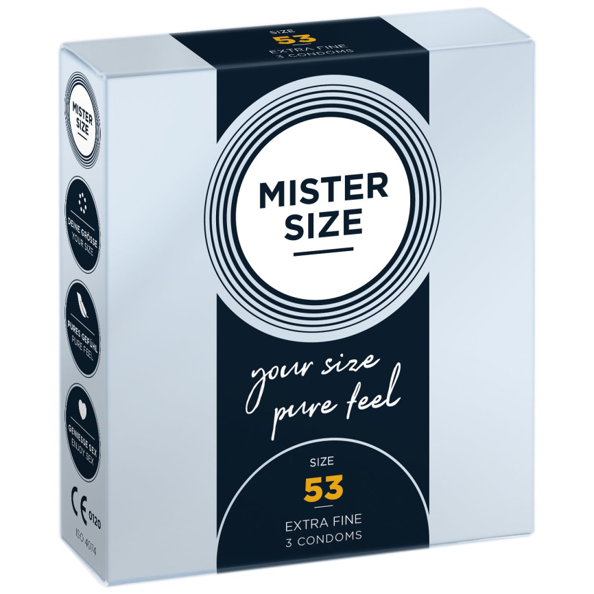 Презервативи Mister Size - pure feel - 53 (3 condoms), товщина 0,05 мм фото 1