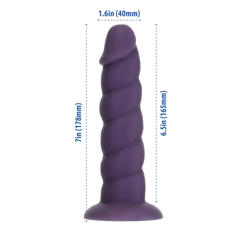 Фалоімітатор Fantasy by Addiction Unicorn Dildo 7” Purple, віброкуля в подарунок фото 2