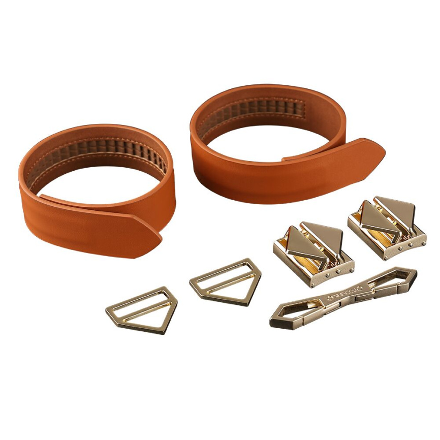 Фіксатори для рук та ніг LOCKINK Wristcuffs/Anklecuffs, коричневі, натуральна шкіра фото 4