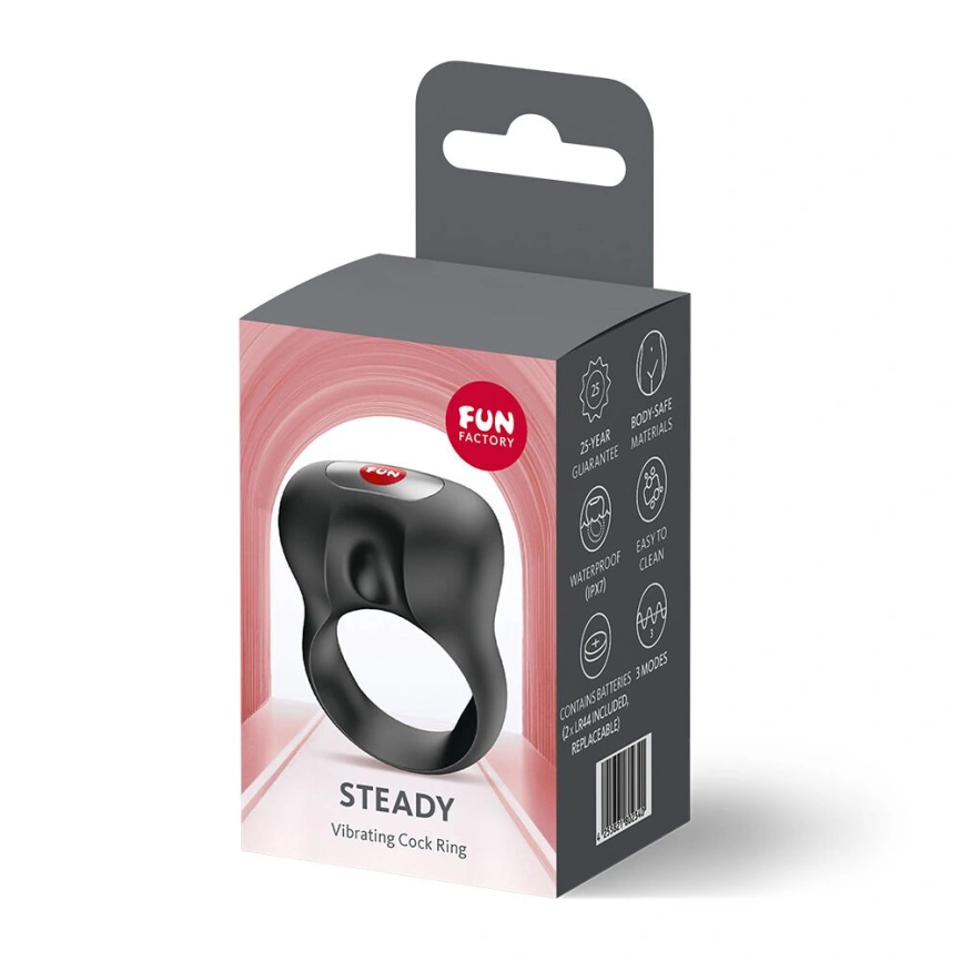 Эрекционное виброкольцо Fun Factory Steady Black фото 5