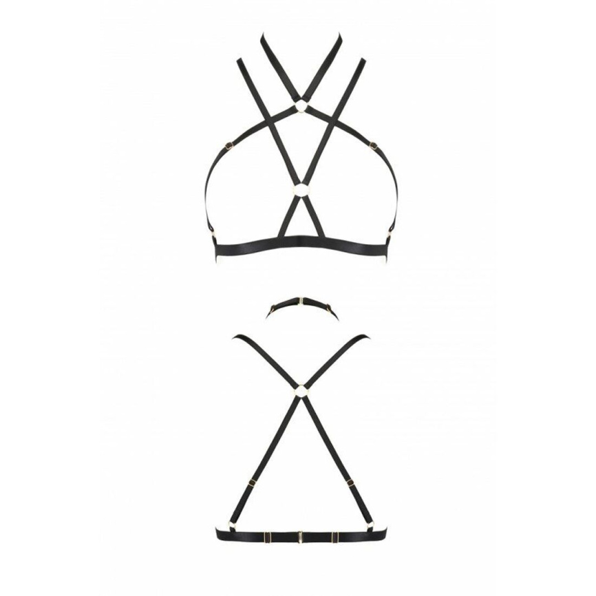 Портупея-стрепи Passion Exclusive KELIS BRA XXL/XXXL, black, трусики в комплекті фото 5