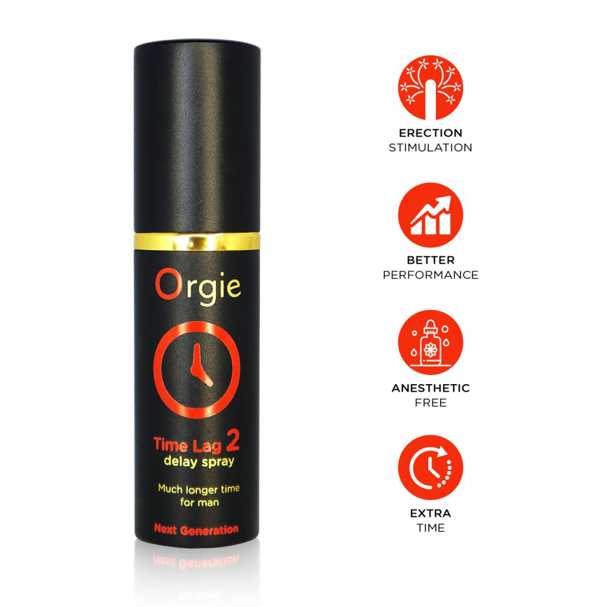 Спрей-пролонгатор Orgie Time Lag 2 Delay Spray, 10 мл, без анестетиків, з екстрактом даміани фото 3