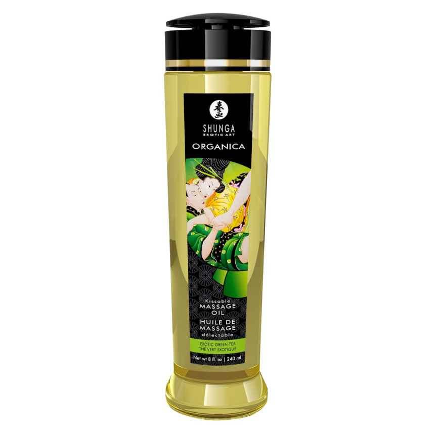 Органічна масажна олія Shunga ORGANICA – Exotic green tea (240 мл) з вітаміном Е фото 1
