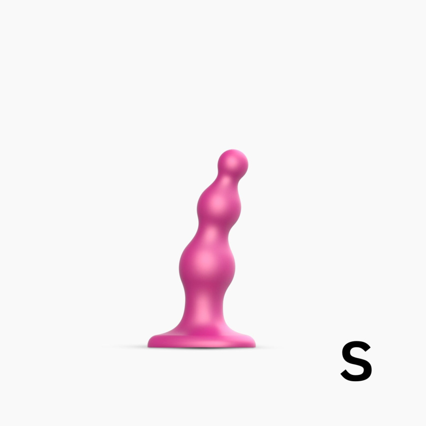 Насадка для страпона Strap-On-Me Dildo Plug Beads Framboise Metallic S фото 1