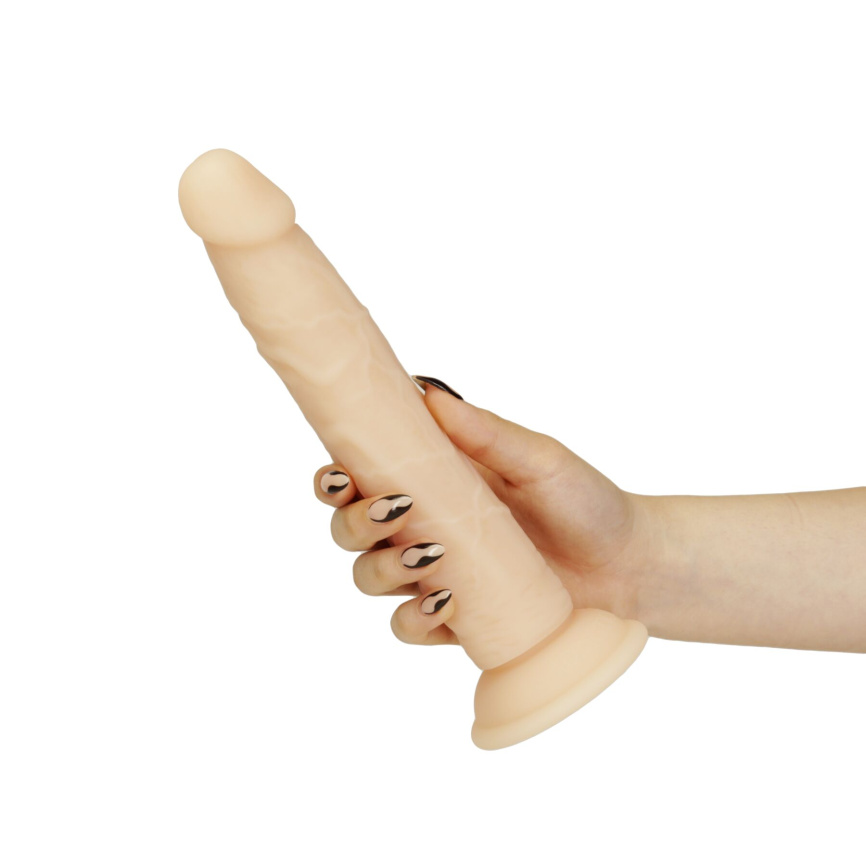 Фалоімітатор Naked Addiction — 9″ Silicone Dual Density Bendable Dildo Vanilla, віброкуля в подаруно фото 3