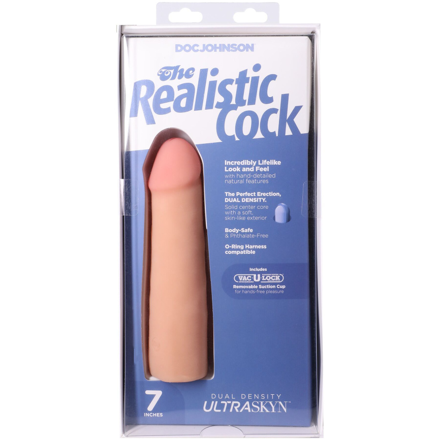 Фалоімітатор Doc Johnson The Realistic Cock ULTRASKYN - 7 Inch Vanilla фото 10