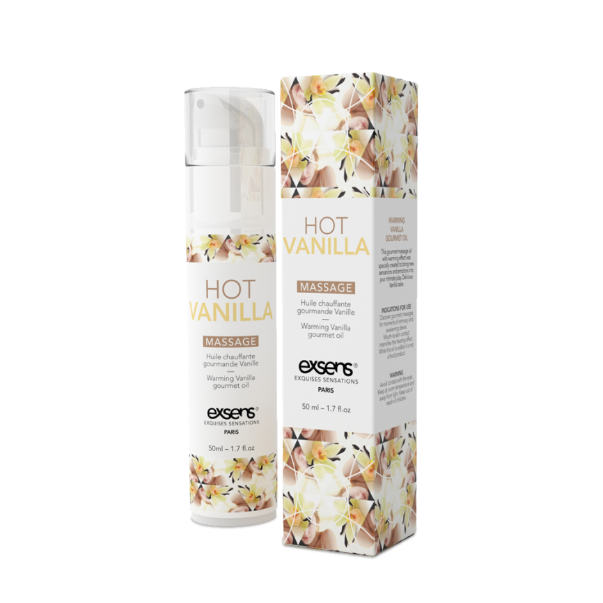 Масажна олія EXSENS Hot Vanilla 50мл розігрівальна, без цукру, без парабенів, їстівна фото 1