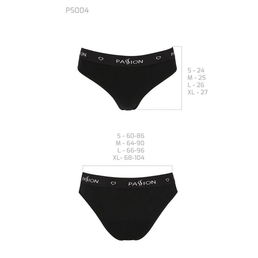 Трусики-сліпи з бавовни та еластаном Passion PS004 PANTIES L, black фото 6