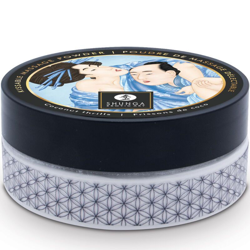 Смачна пудра для оральних пестощів Shunga Body Powder Coconut Thrills, 75 г, аромат кокоса фото 2