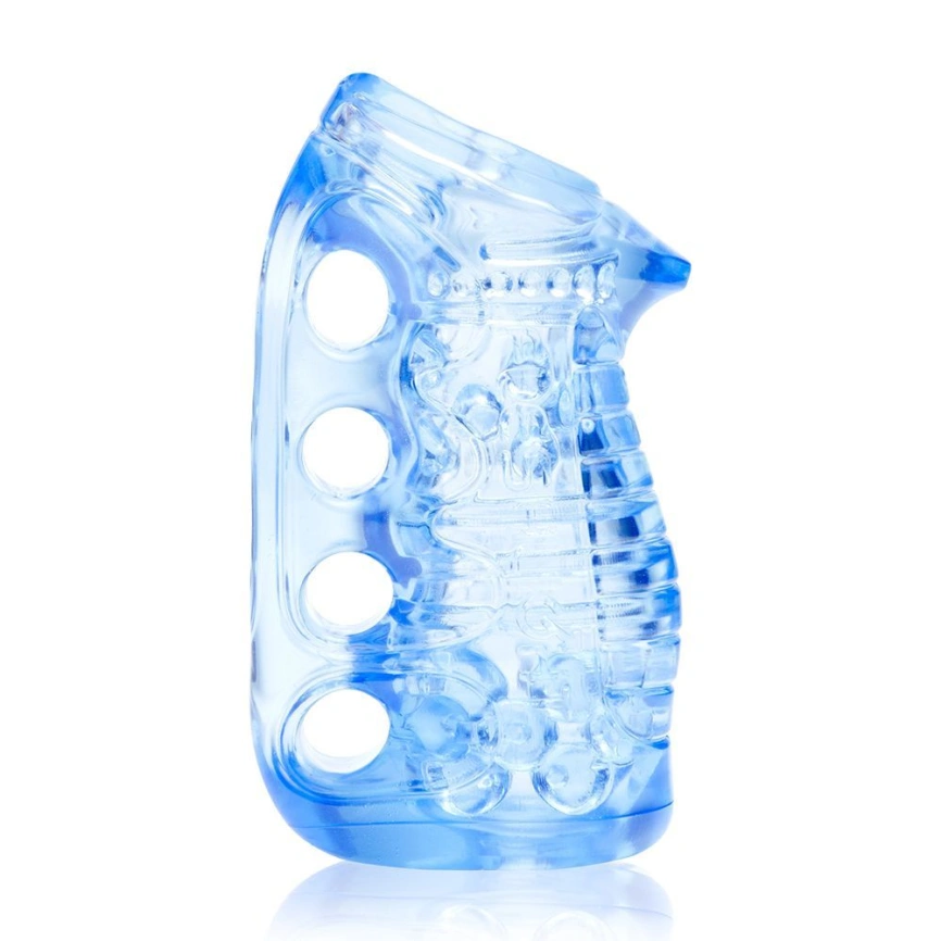 Мастурбатор Fleshlight Fleshskins Grip Blue Ice, надежная фиксация на руке, отлично для пар и минета фото 1