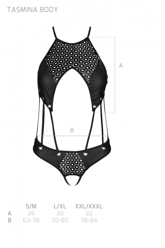 Распродажа!!! Боди из эко-кожи с ремешками и перфорацией Tamaris Body black L/XL — Passion фото 5