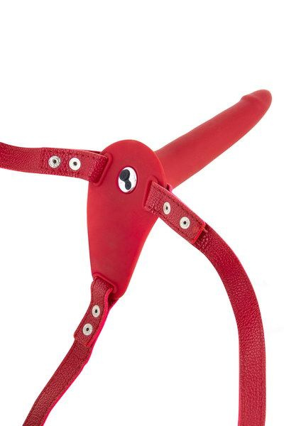 Страпон з вібрацією Fetish Tentation Vibrating Strap-On with Dildo Red фото 2