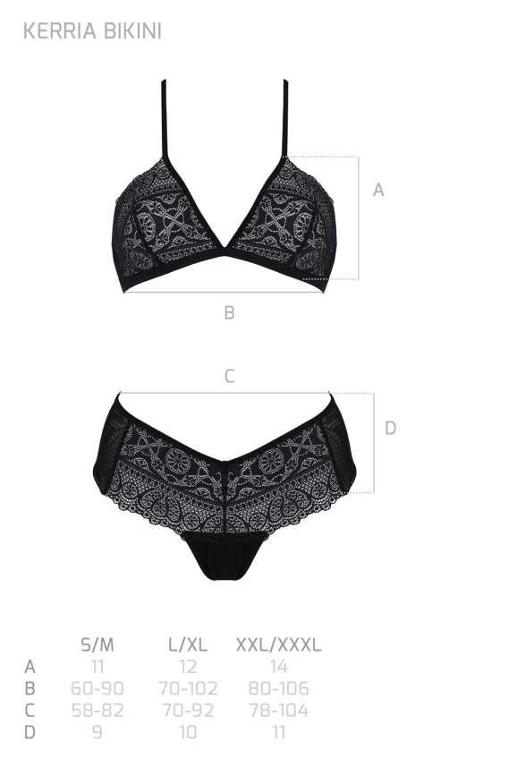 Комплект Passion KERRIA BIKINI black, L/XL, бралет і трусики-бікіні фото 5