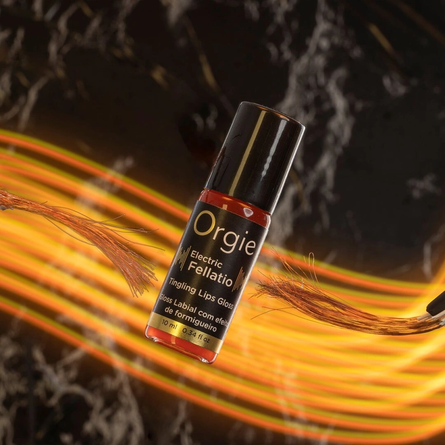 Блеск для губ с эффектом вибрации Orgie Electric Fellatio Lips Gloss, 10 мл, вкус фруктового ассорти фото 4