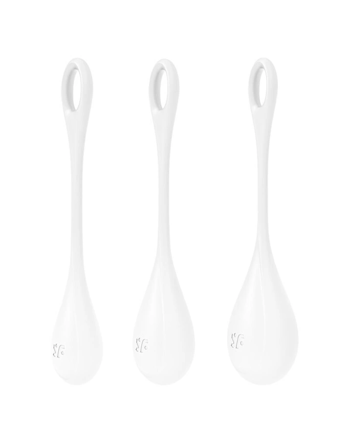 Набор йони бусин Satisfyer Yoni Power 1 White, диаметр 2-2,5-3см, вес 22-46-74гр фото 4