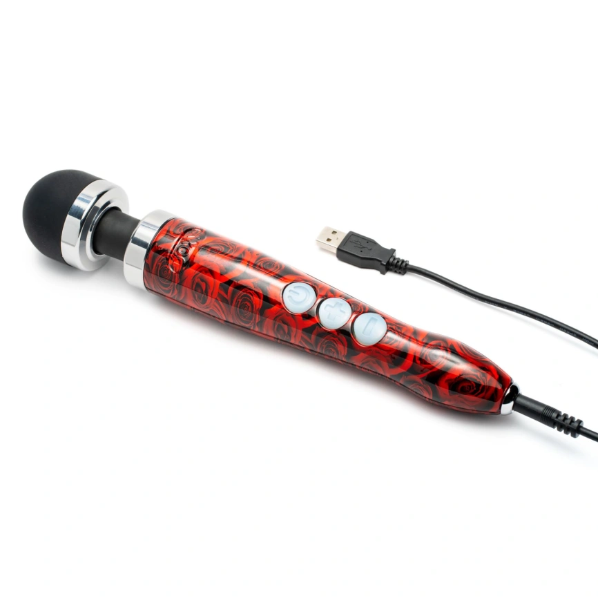 Вибромассажер DOXY Die Cast 3R - ROSE PATTERN, очень мощный, перезаряжаемый, металлический корпус фото 4