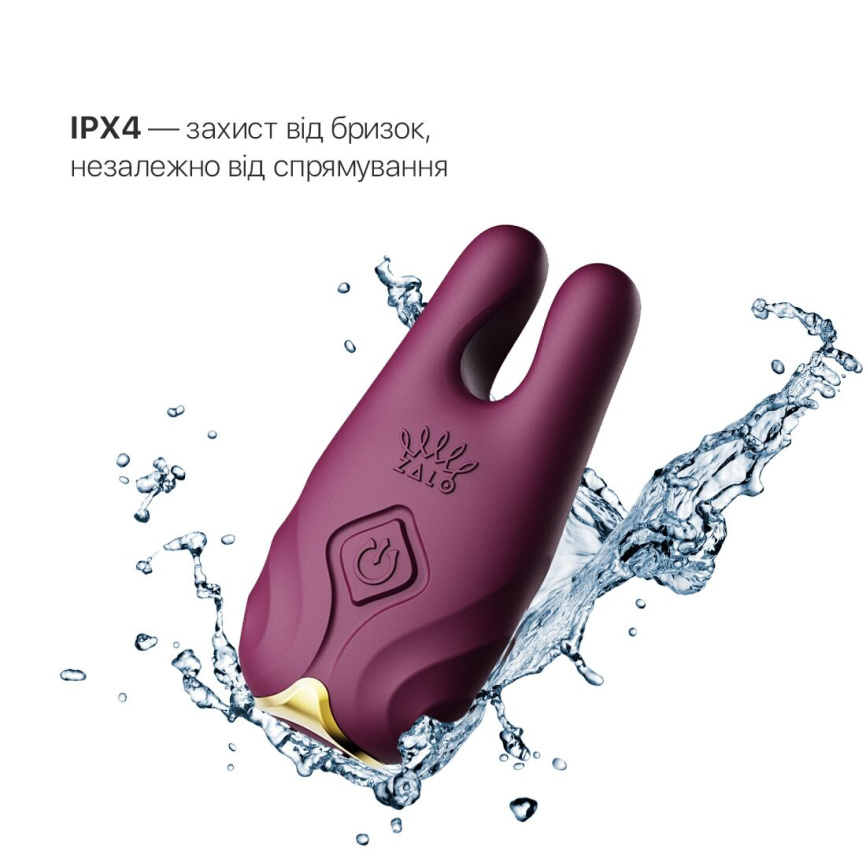 Смарт-вібратор для грудей Zalo - Nave Velvet Purple, пульт ДК, робота через додаток фото 5
