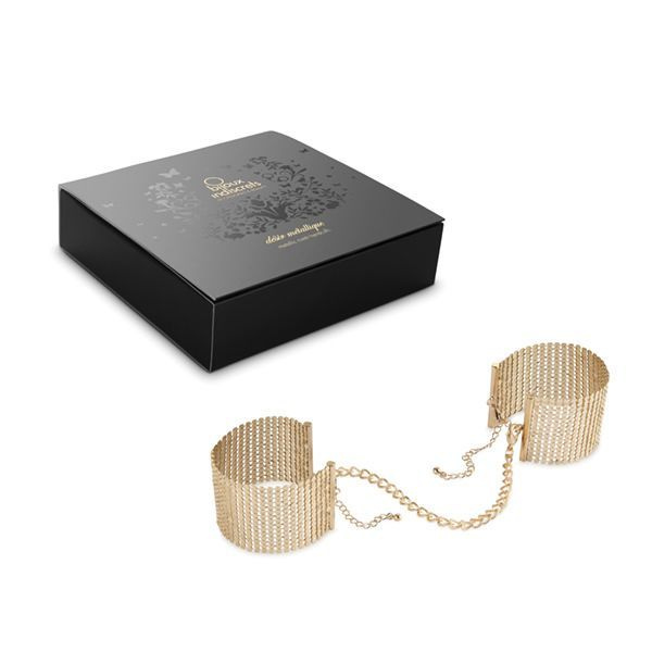 Наручники Bijoux Indiscrets Desir Metallique Handcuffs - Gold, металеві, стильні браслети фото 4