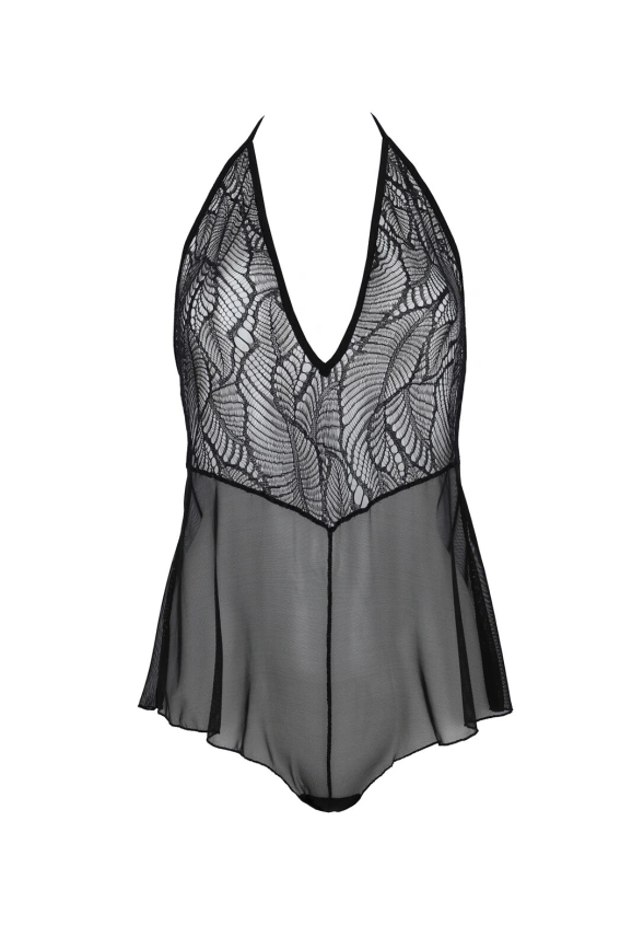 Боди Passion LEAFA BODY black, L/XL, на завязках, мягкая чашка, низ в виде шортиков фото 3