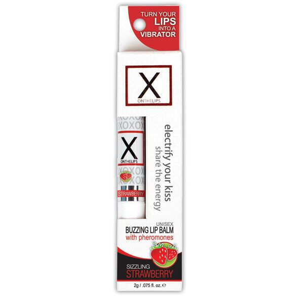 Стимулювальний бальзам для губ унісекс Sensuva – X on the Lips Strawberry з феромонами, полуниця фото 2