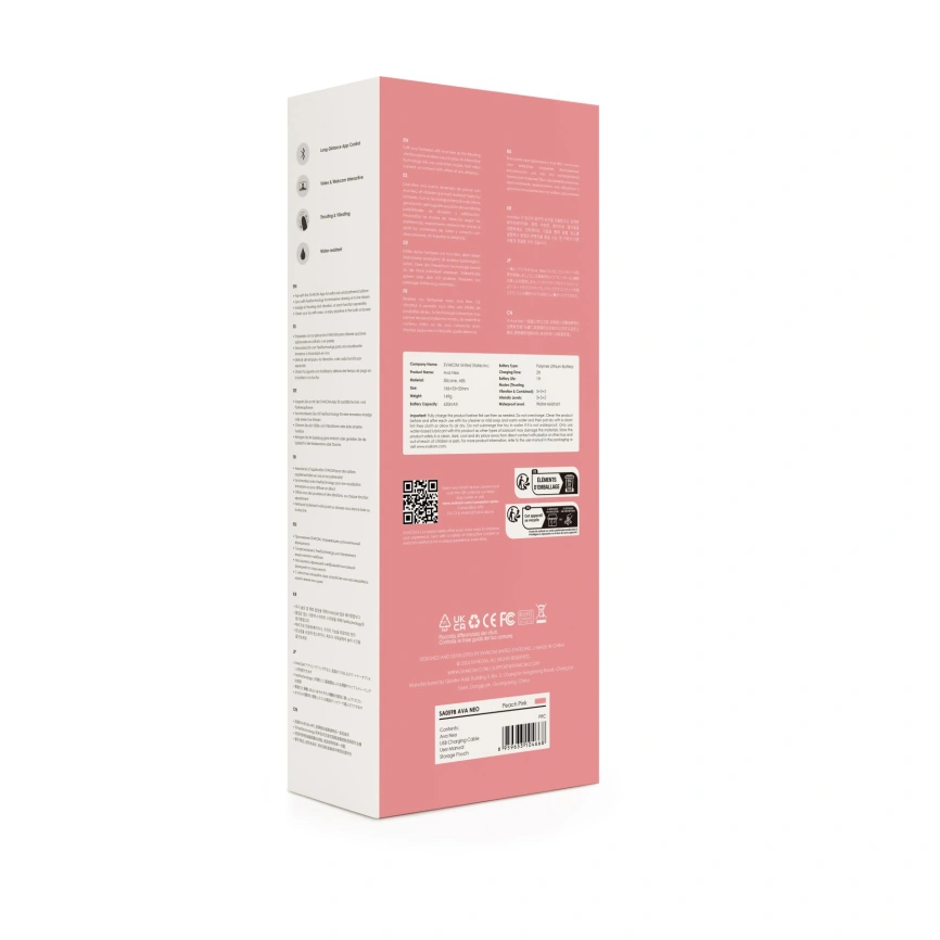 Смарт-вибратор с пульсацией Svakom Ava Neo Peach Pink, 15 режимов работы, водонепроницаемый фото 10