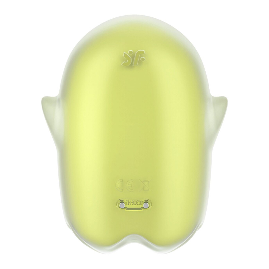 Вакуумний кліторальний стимулятор з вібрацією Satisfyer Glowing Ghost Yellow, світиться в темряві фото 5