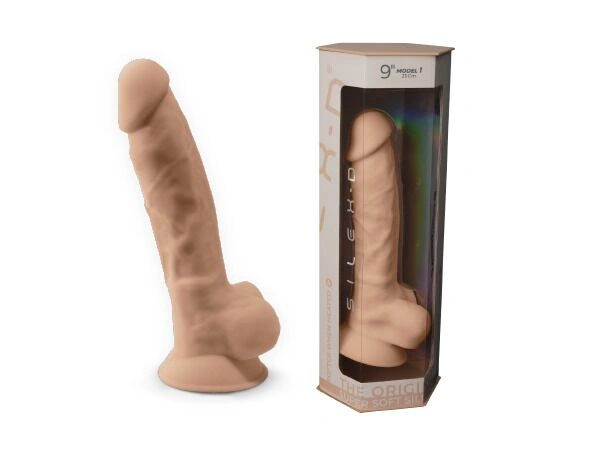 Фаллоимитатор SilexD Tomas Flesh (MODEL 1 size 9in), двухслойный, силикон+Silexpan, диаметр 4,9см фото 11