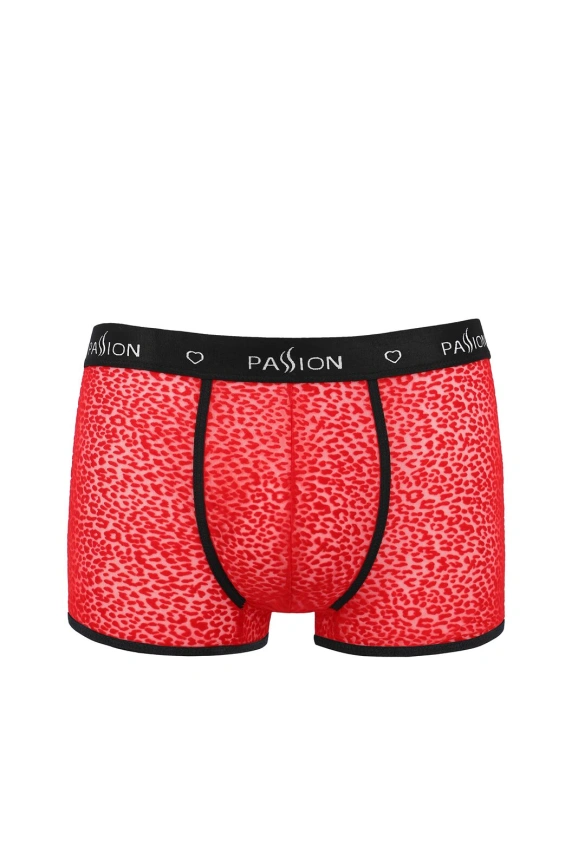 Мужские прозрачные боксеры Passion 046 SHORT PARKER L/XL Red, сетка, под леопард фото 3