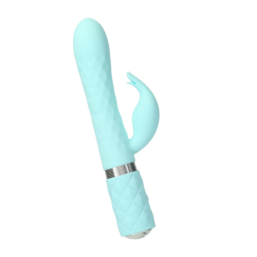Розкішний кролик з ротацією та вібрацією Pillow Talk Lively Teal, кристал Сваровскі фото 1
