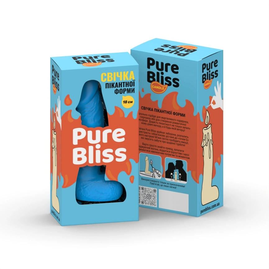 Свеча в виде члена Pure Bliss BIG Blue 18 см фото 6