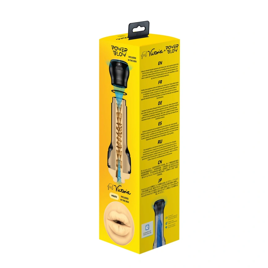 Мастурбатор-ротик Kiiroo FeelVictoria Mouth с всасывающей интерактивной насадкой PowerBlow Combo Set фото 6