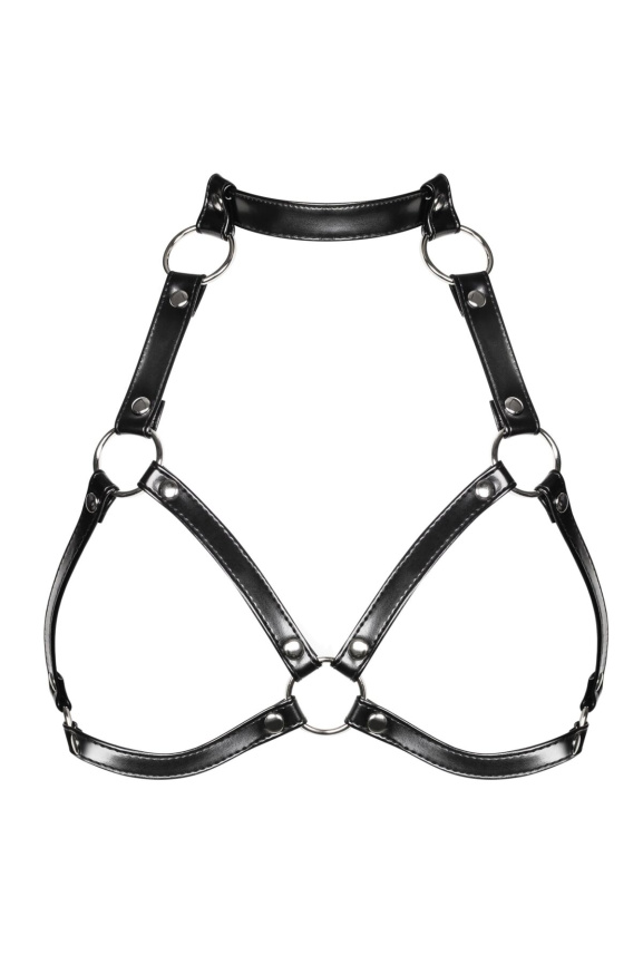 Портупея на груди Obsessive A740 harness black O/S, штучна шкіра фото 1