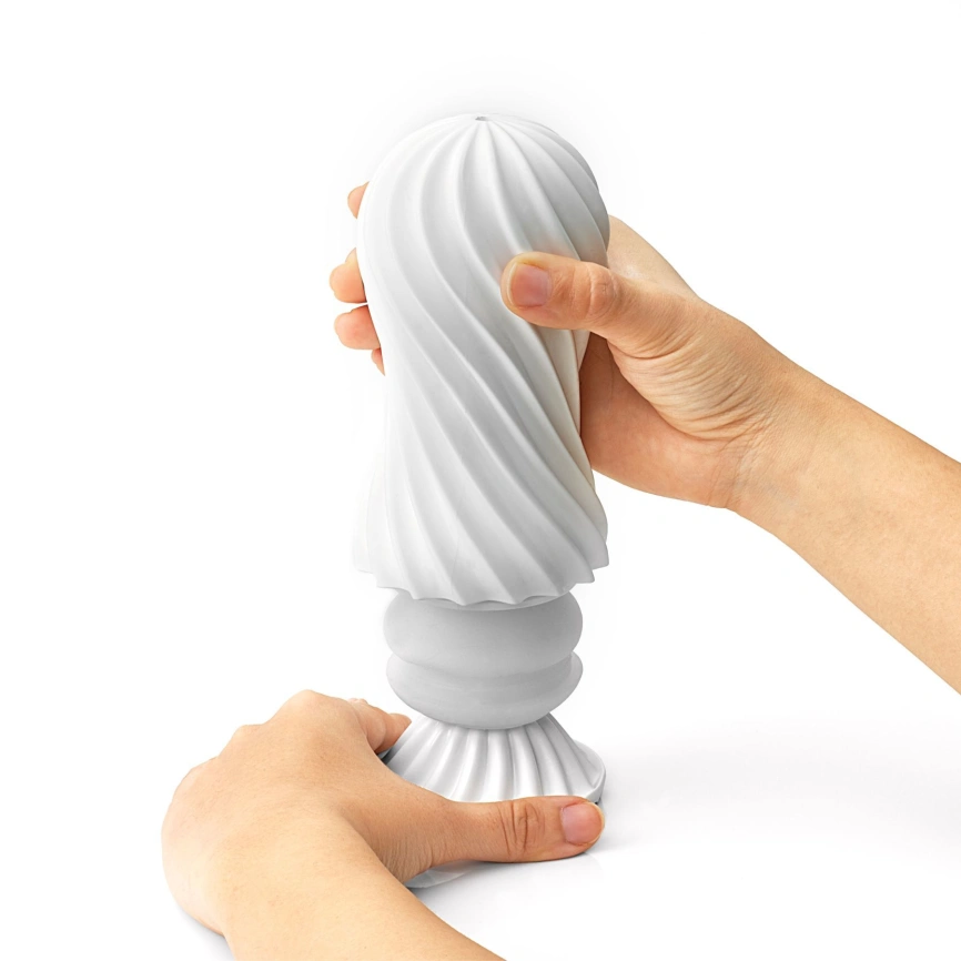 Мастурбатор Tenga Flex Silky White с изменяемой интенсивностью, можно скручивать фото 11