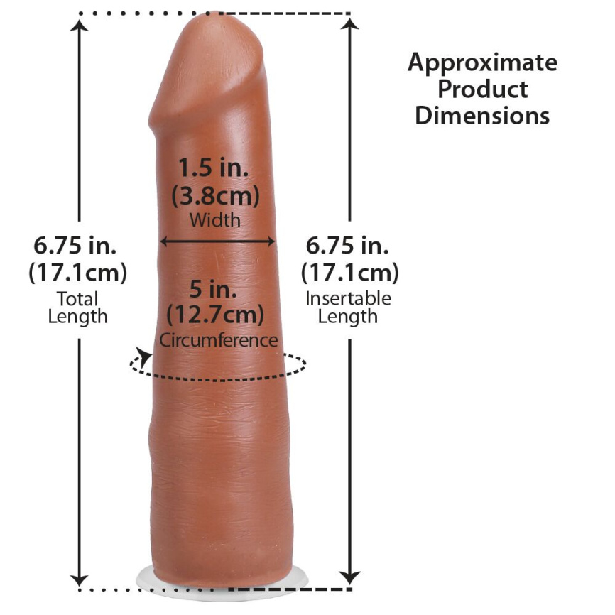 Фалоімітатор Doc Johnson The Realistic Cock ULTRASKYN - 7 Inch Caramel фото 5