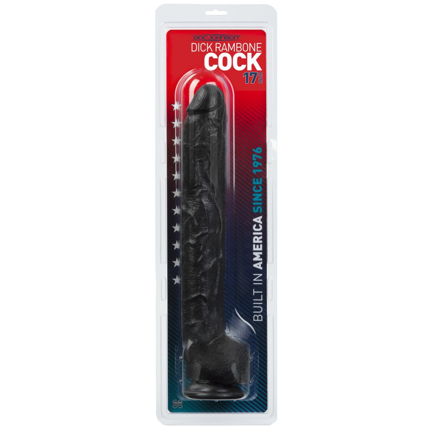 Фалоімітатор Doc Johnson Dick Rambone Cock Black, діаметр 6 см, довжина 42 см, ПВХ фото 6