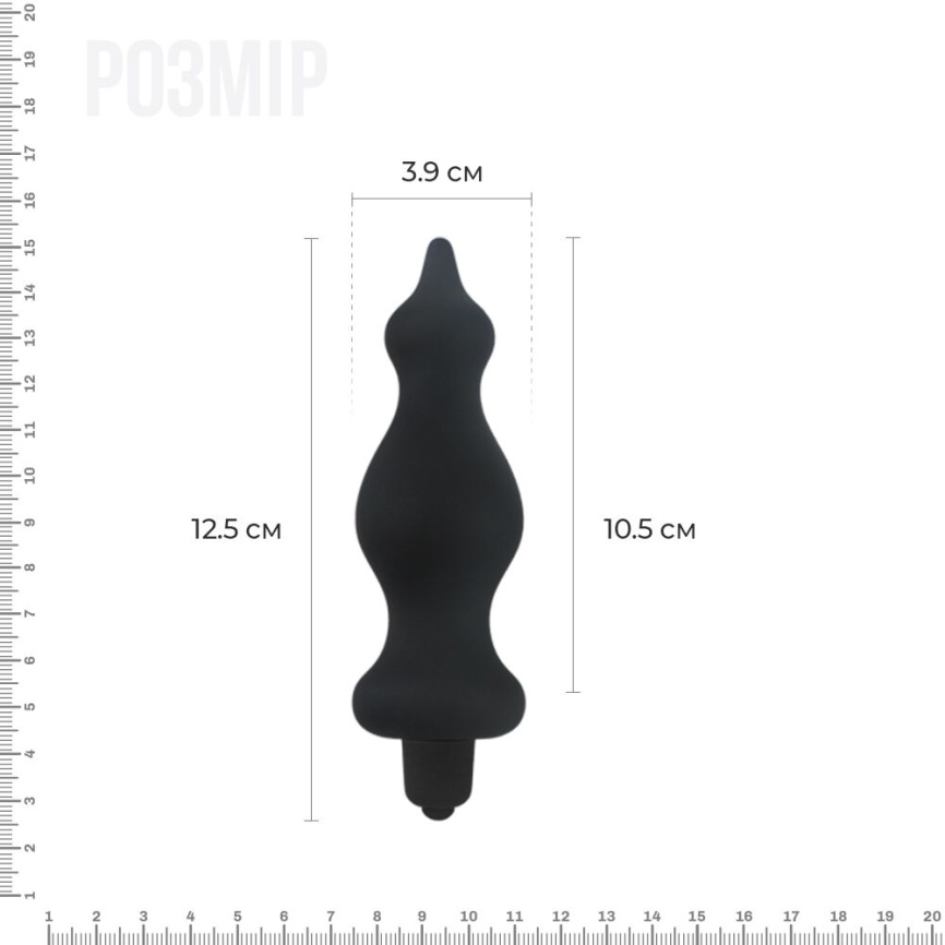 Анальна пробка з вібрацією Adrien Lastic Bullet Amuse Black, макс. діаметр 3,9 см фото 2