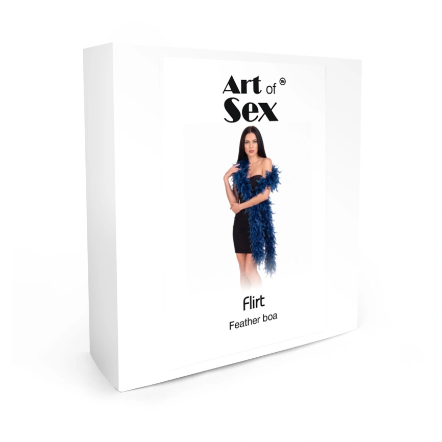 Боа из перьев Art of Sex, длина 2 метра, цвет синий фото 3