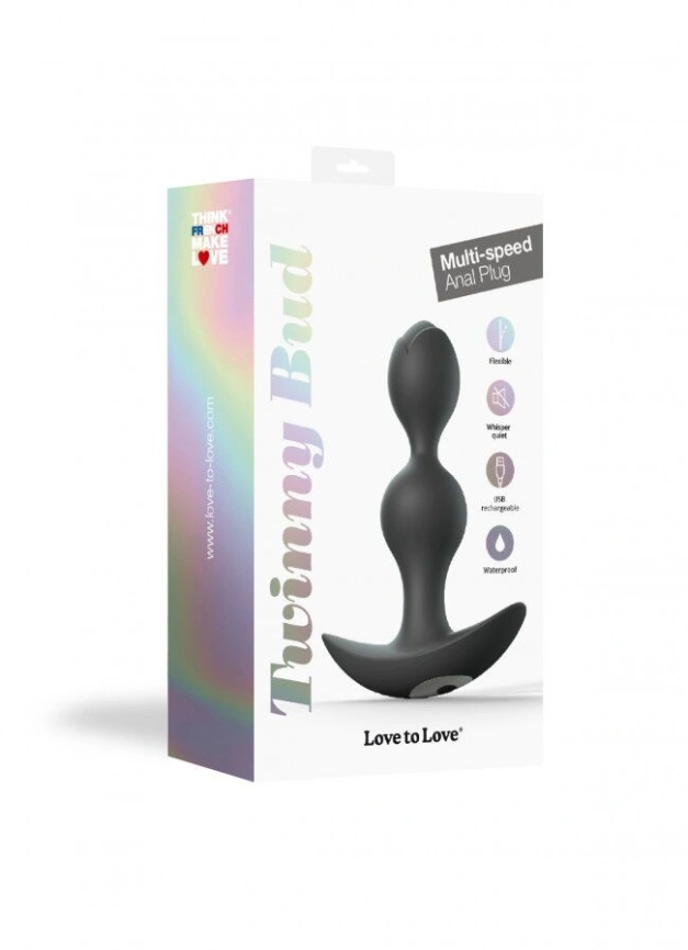 Анальный стимулятор, гибкий с вибрацией Love To Love TWINNY BUD Black фото 5