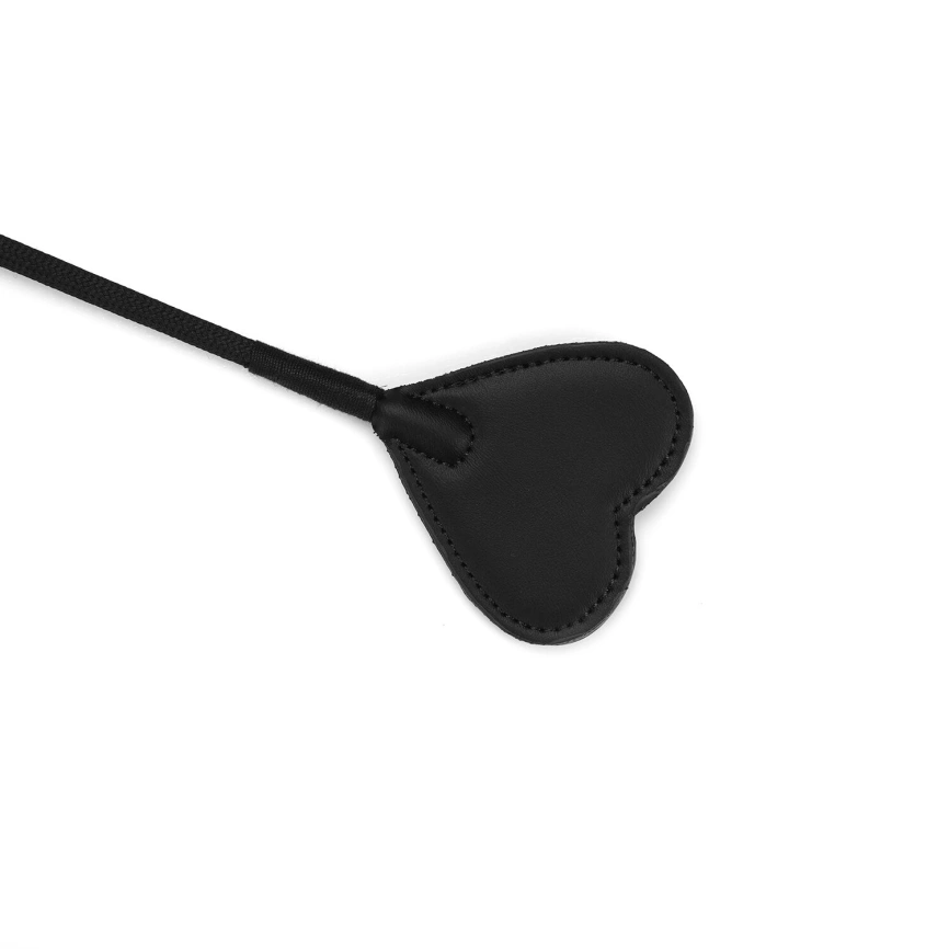 Шлепалка-сердечко Liebe Seele Black Organosilicon Riding Crop, экокожа фото 4