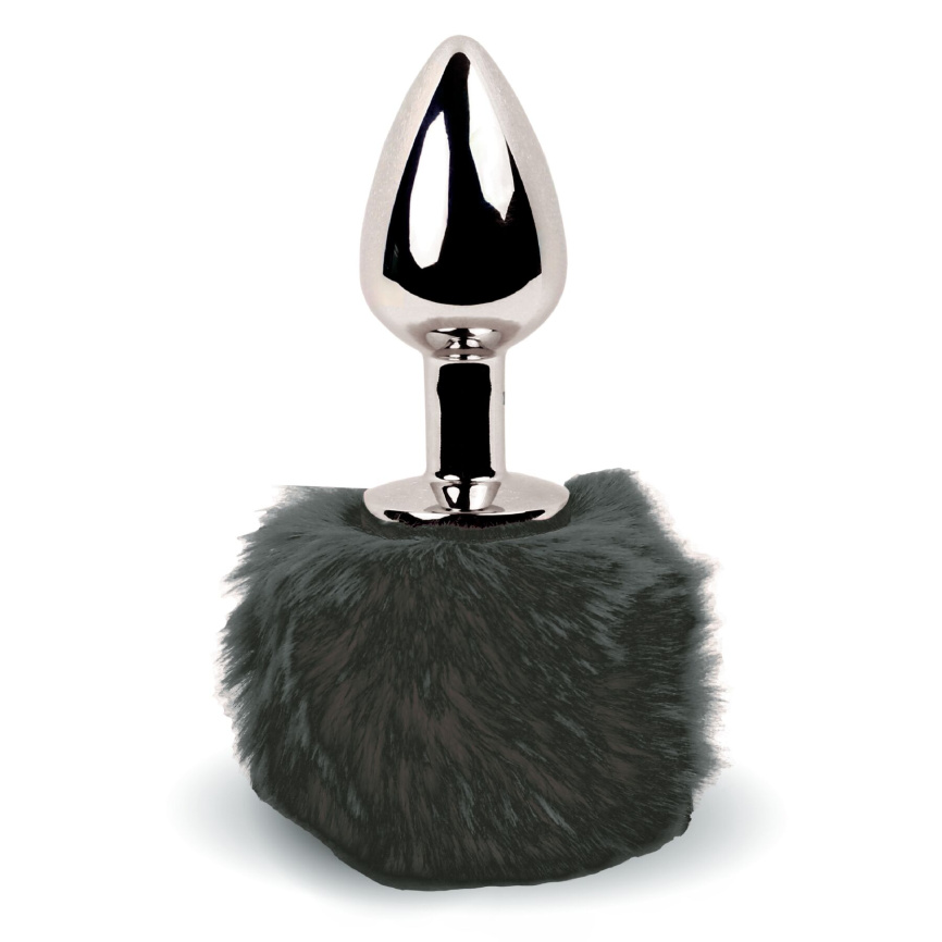 Анальна пробка FeelzToys - Bunny Tails Butt Plug Black фото 1