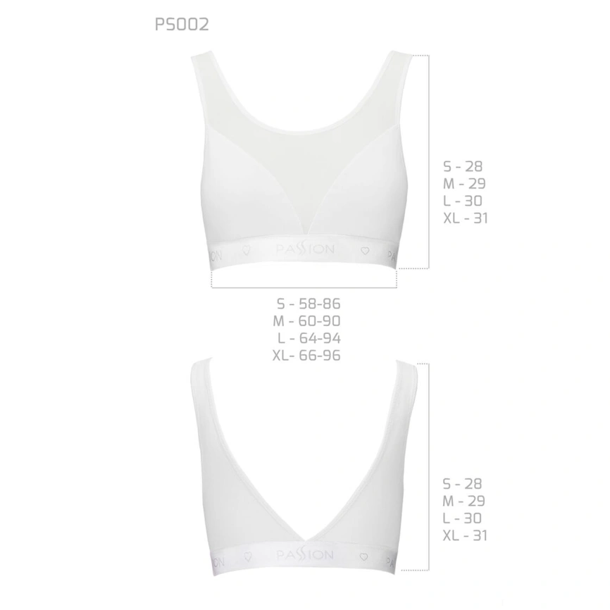Топ с прозрачной вставкой Passion PS002 TOP XL, white фото 10