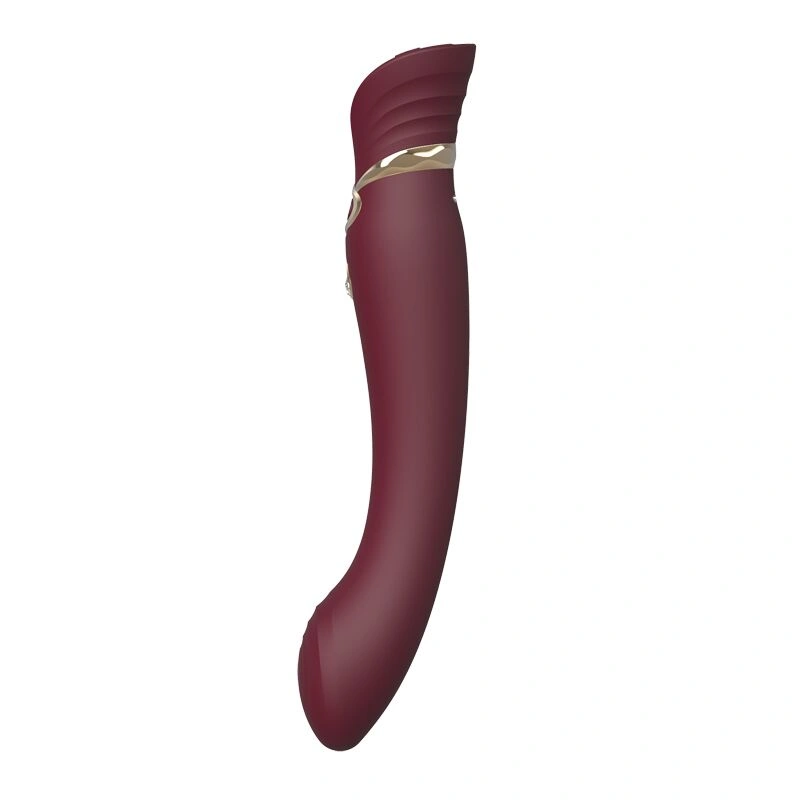 Смартвибратор 3в1 Zalo — Queen Set Wine Red, пульсирующая жемчужина и вакуум, кристалл Swarovski фото 4